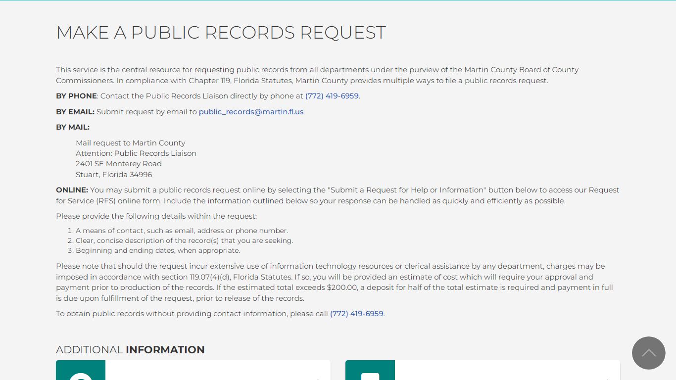 Make a Public Records Request | Martin County Florida